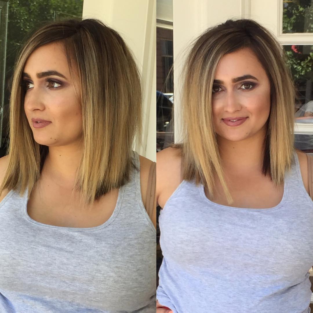 Blunt Lob with Ombre