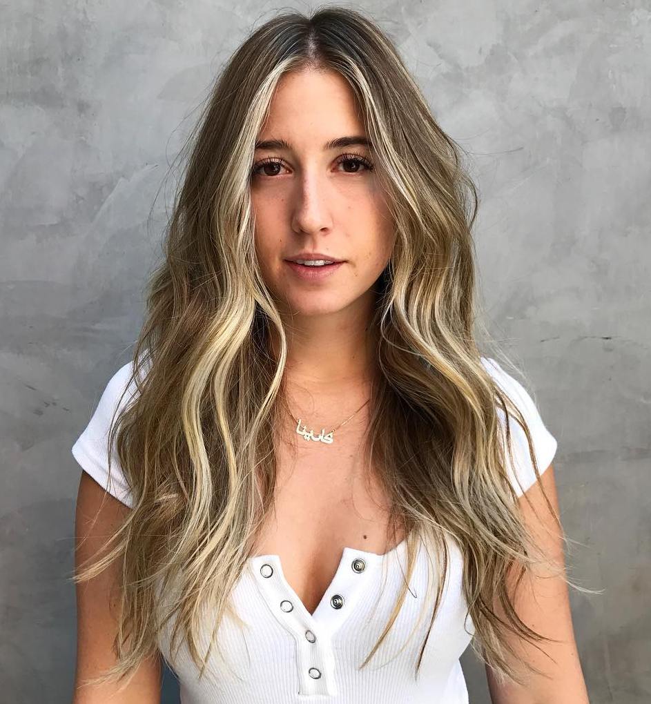 Waist-Length Blonde Balayage Hairstyle