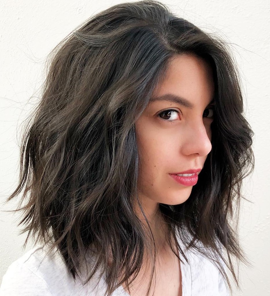 Tousled Lob for Thick Coarse Hair