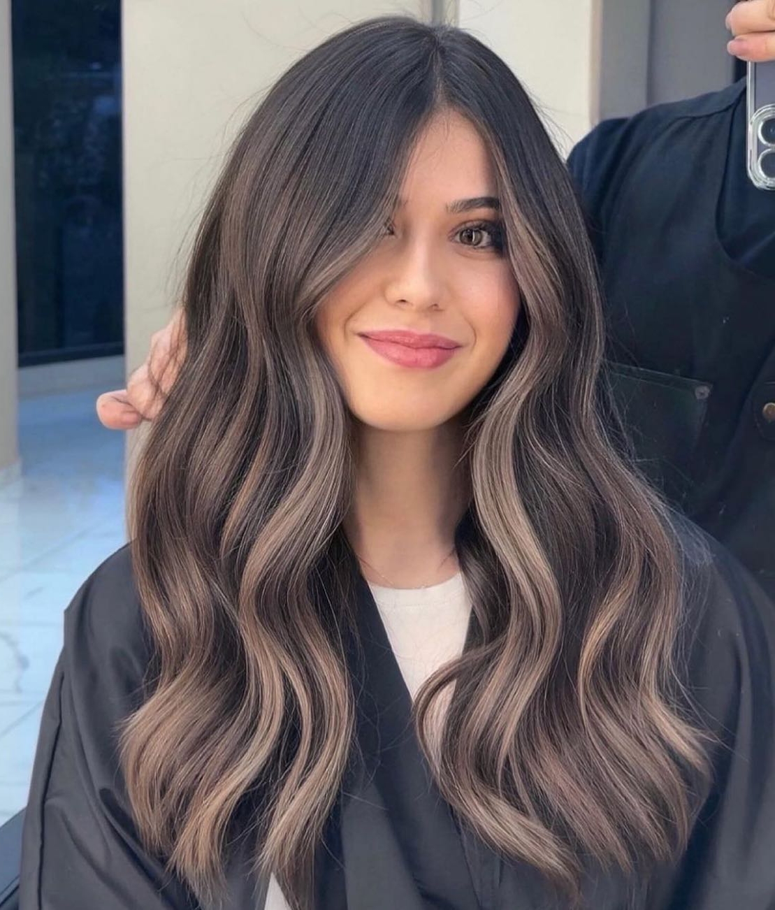 Dark Ash Brown Balayage for Cool Skin Tones