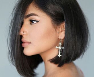 Asymmetric Bob Cut without Bangs