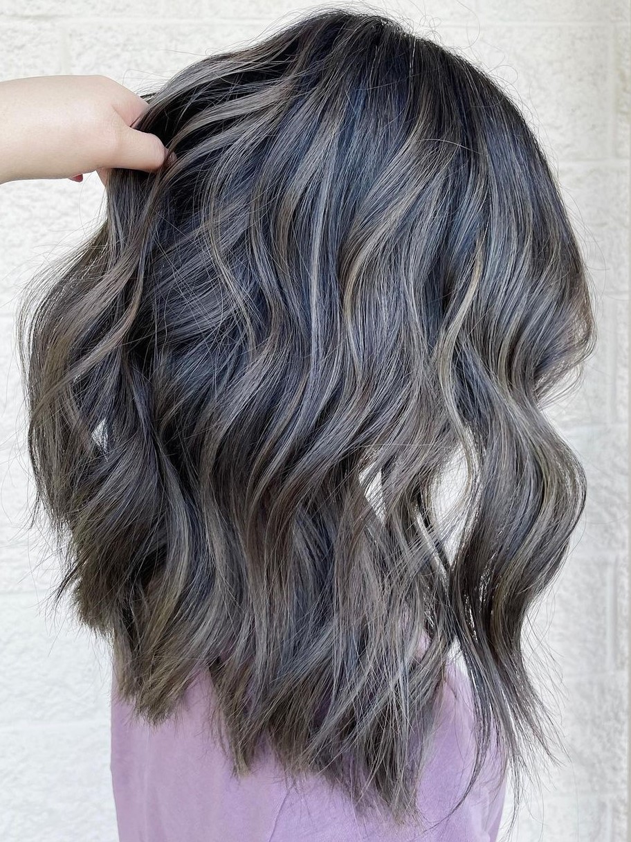 Dirty Blonde and Gray Highlights for Brunettes
