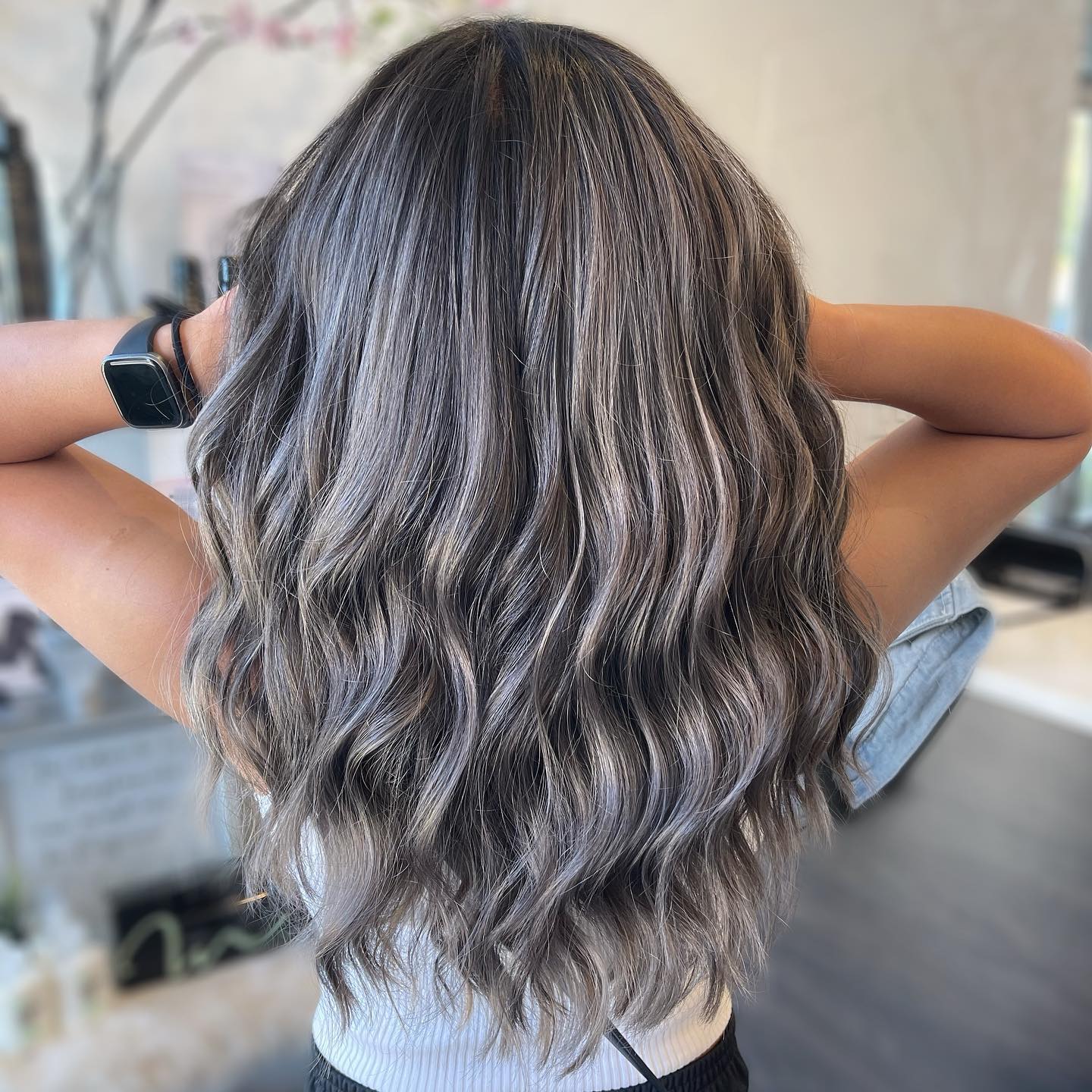 Gray Highlights with Silver Shimmer