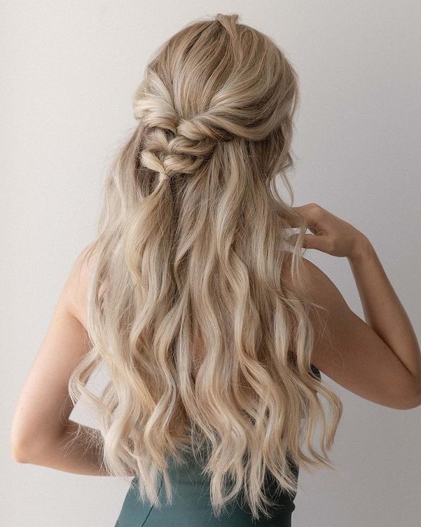 Easy Half Updo for Long Hair