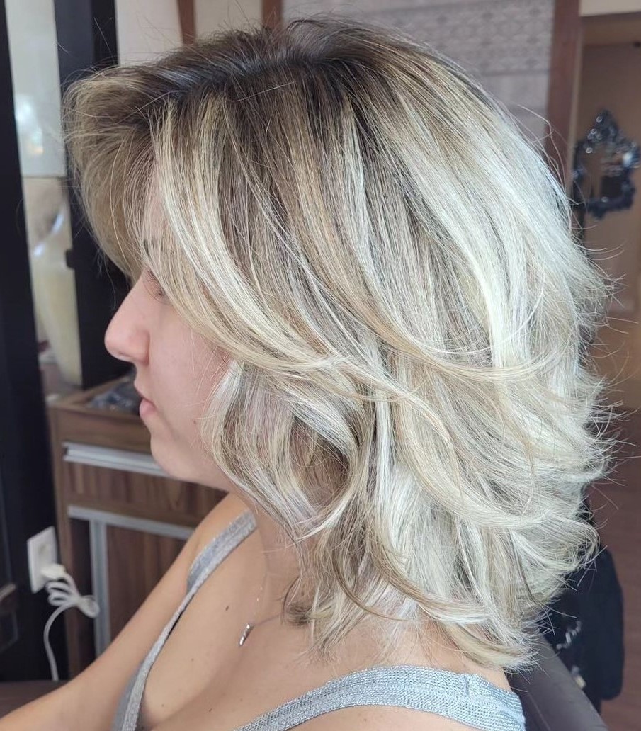 Medium Feathered Shag Hairstyle