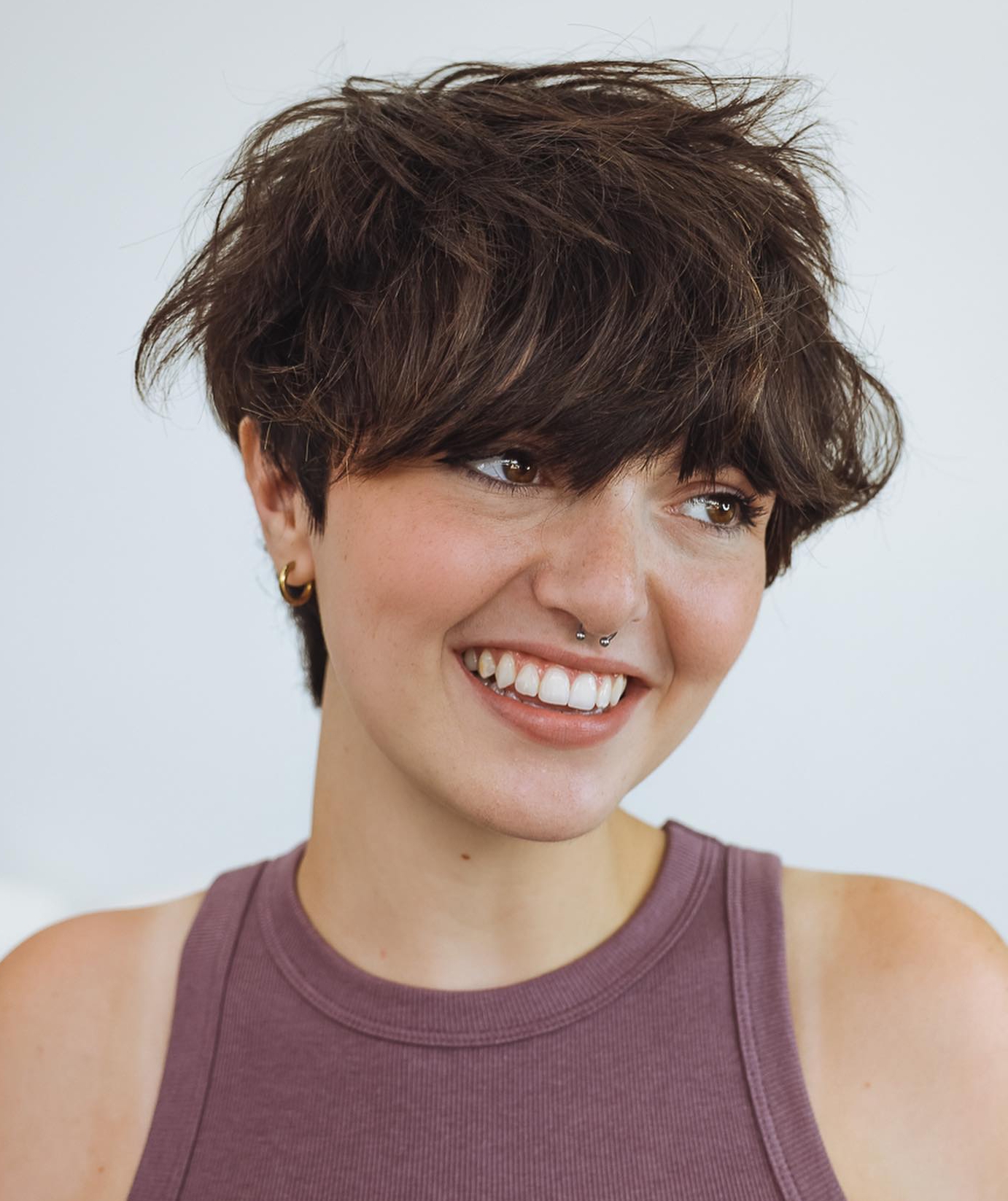 Jagged Fluffy Pixie with Bangs