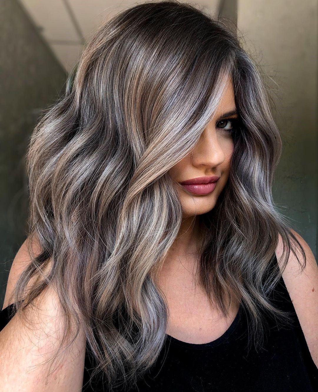 Gray Brown Hair with Silver Streaks