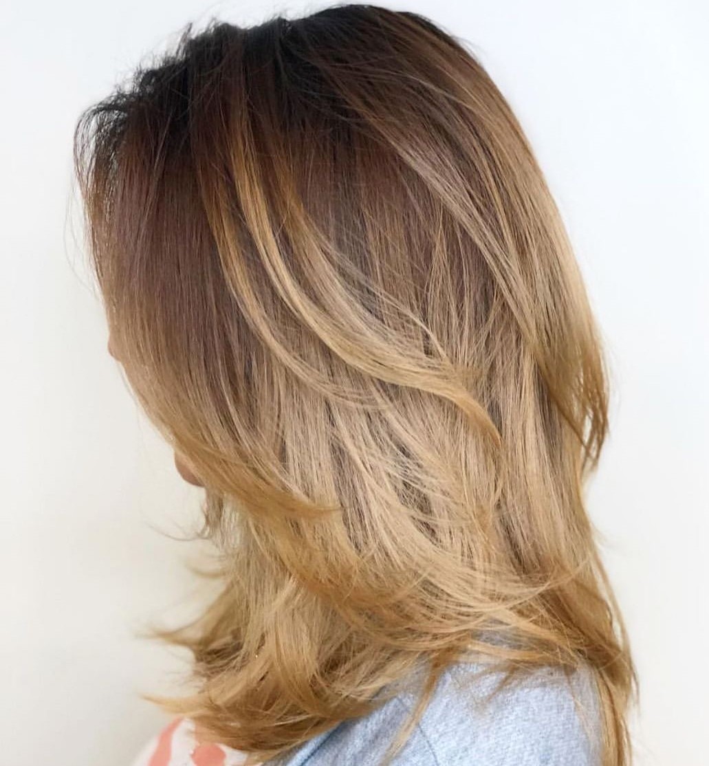 Layered Shoulder-Length Hair with Ombre