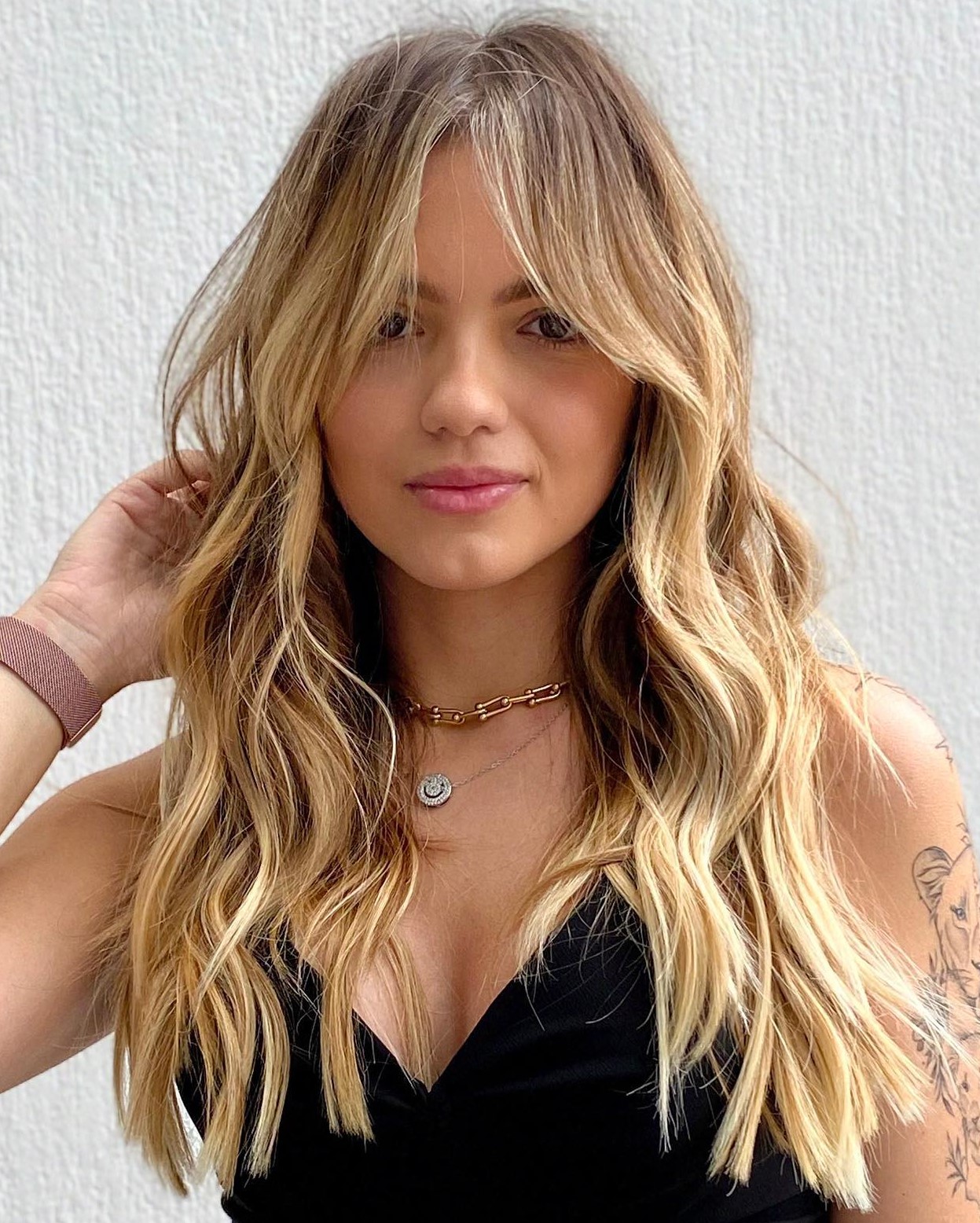 Long Blunt Cut with Piece-y Bangs