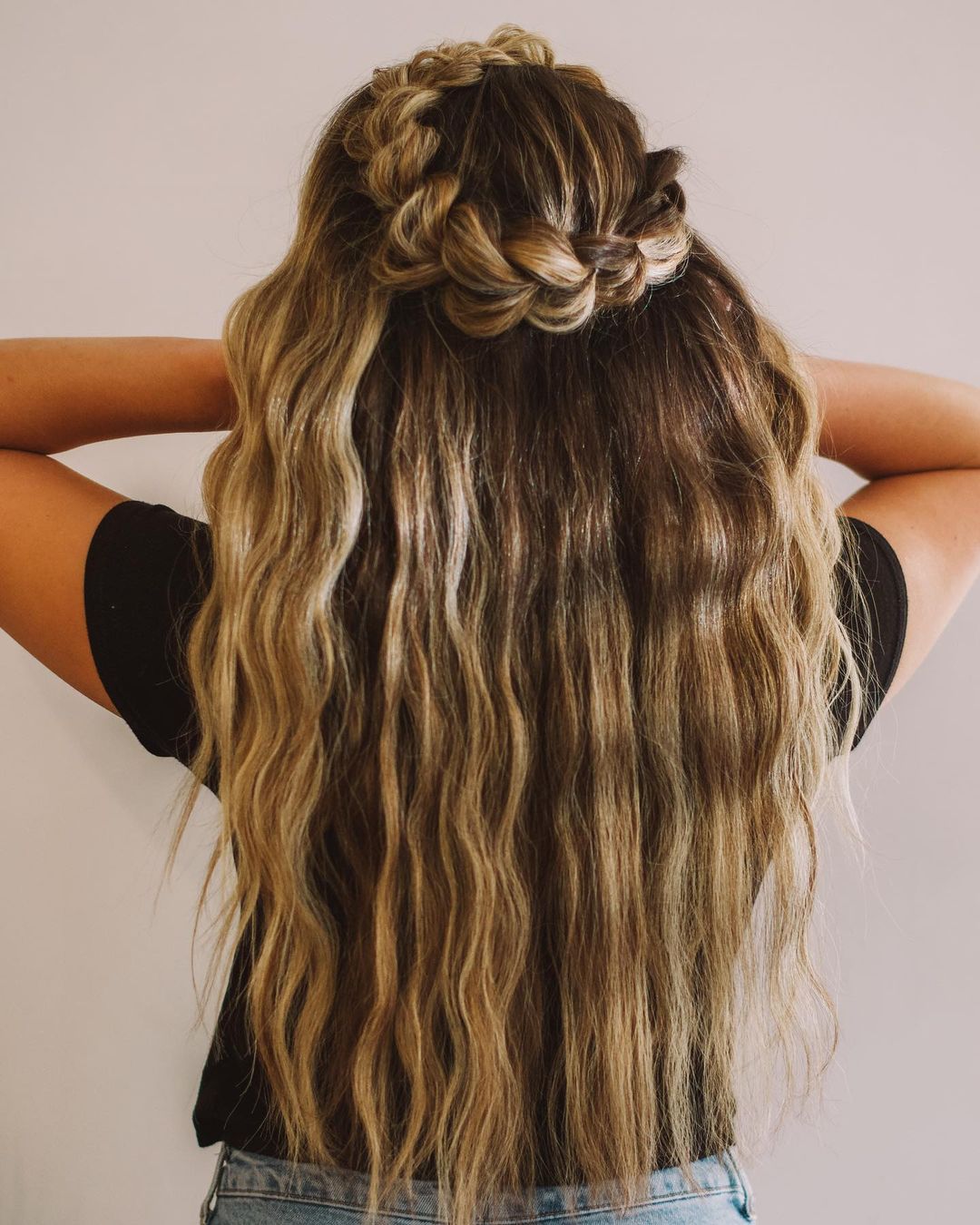 Easy Half-Up Crown Braid for Long Hair