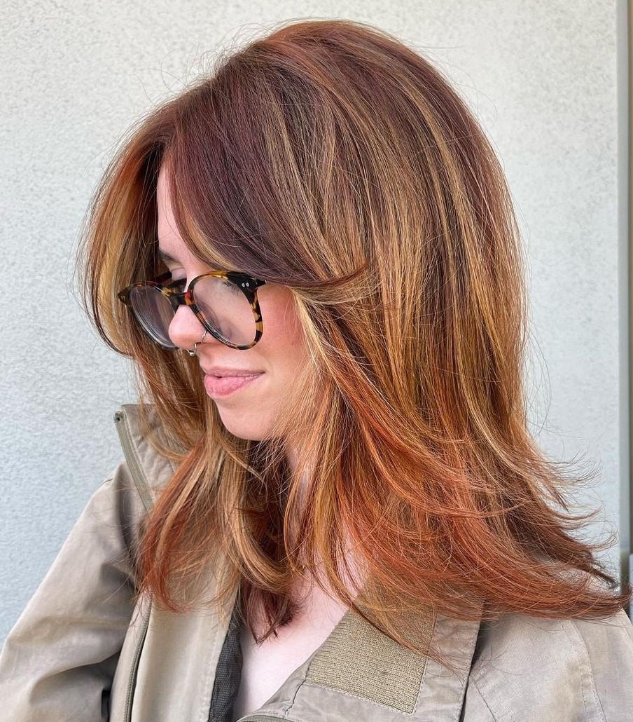 Medium-Length Haircut with Curtain Bangs