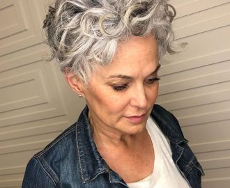 Curly Short Gray Haircut 2020