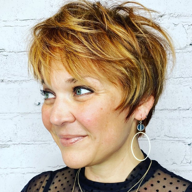 Short Layered Messy Pixie with Bangs