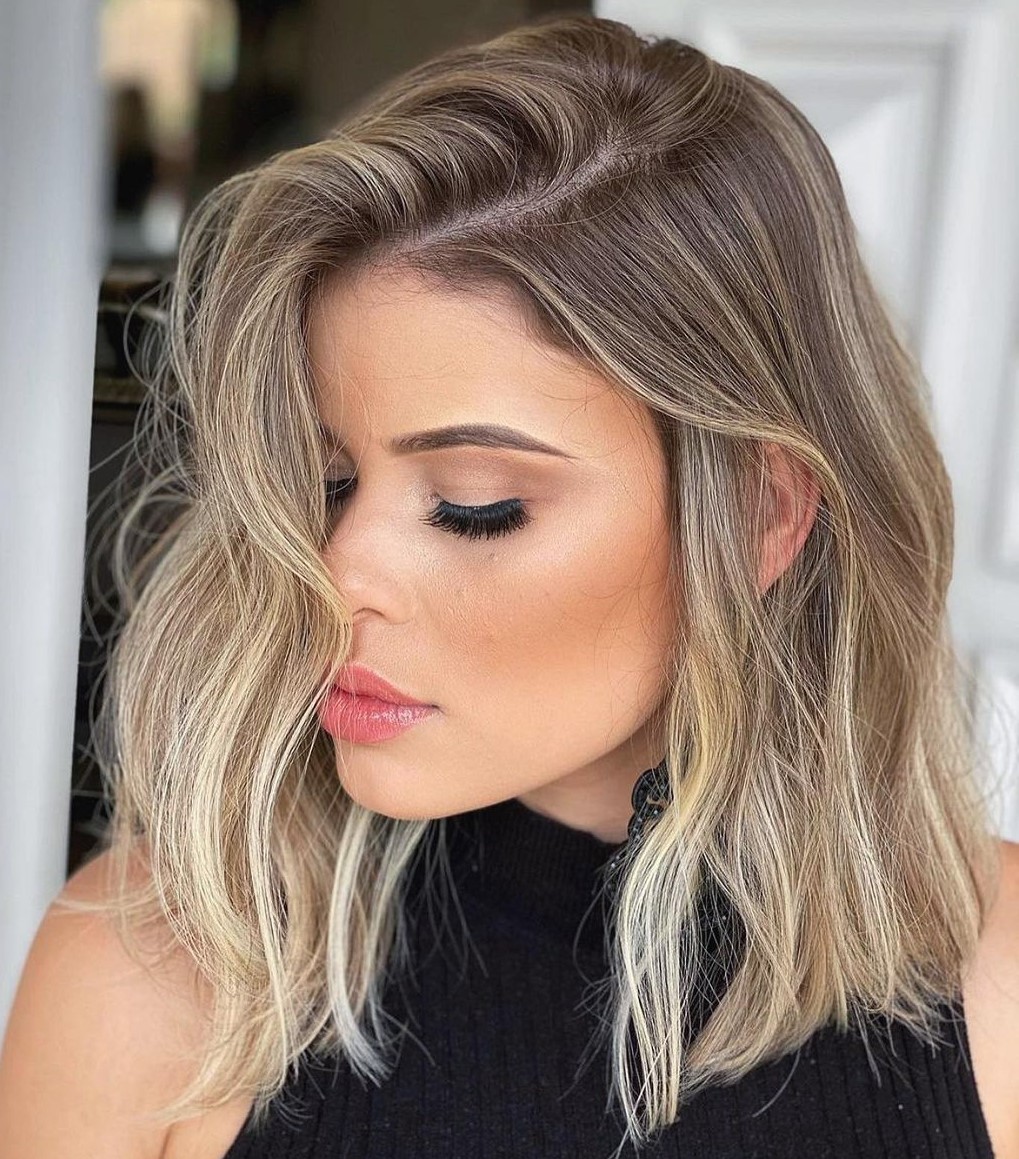 Comb-Over shoulder-Length Bob