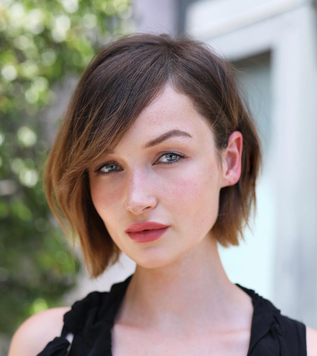 Short Hair with Bangs for a Square Face