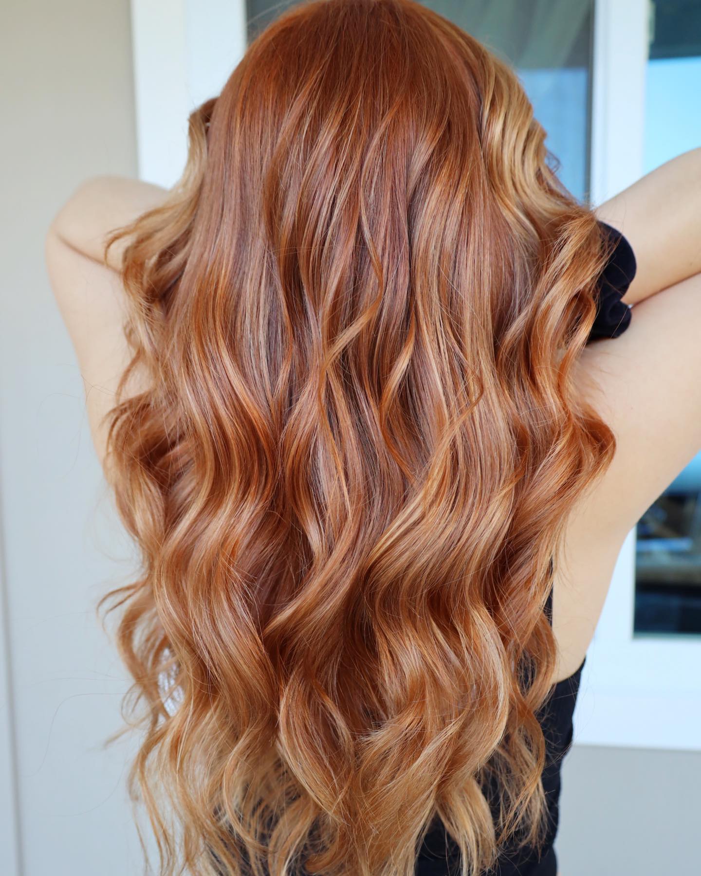 Strawberry Blonde Balayage for Long Mane