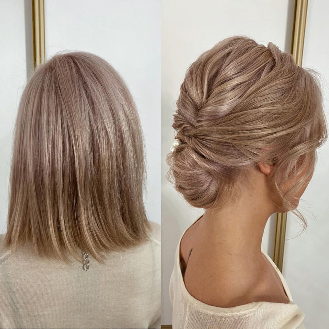 Chignon Updo for Short Hair