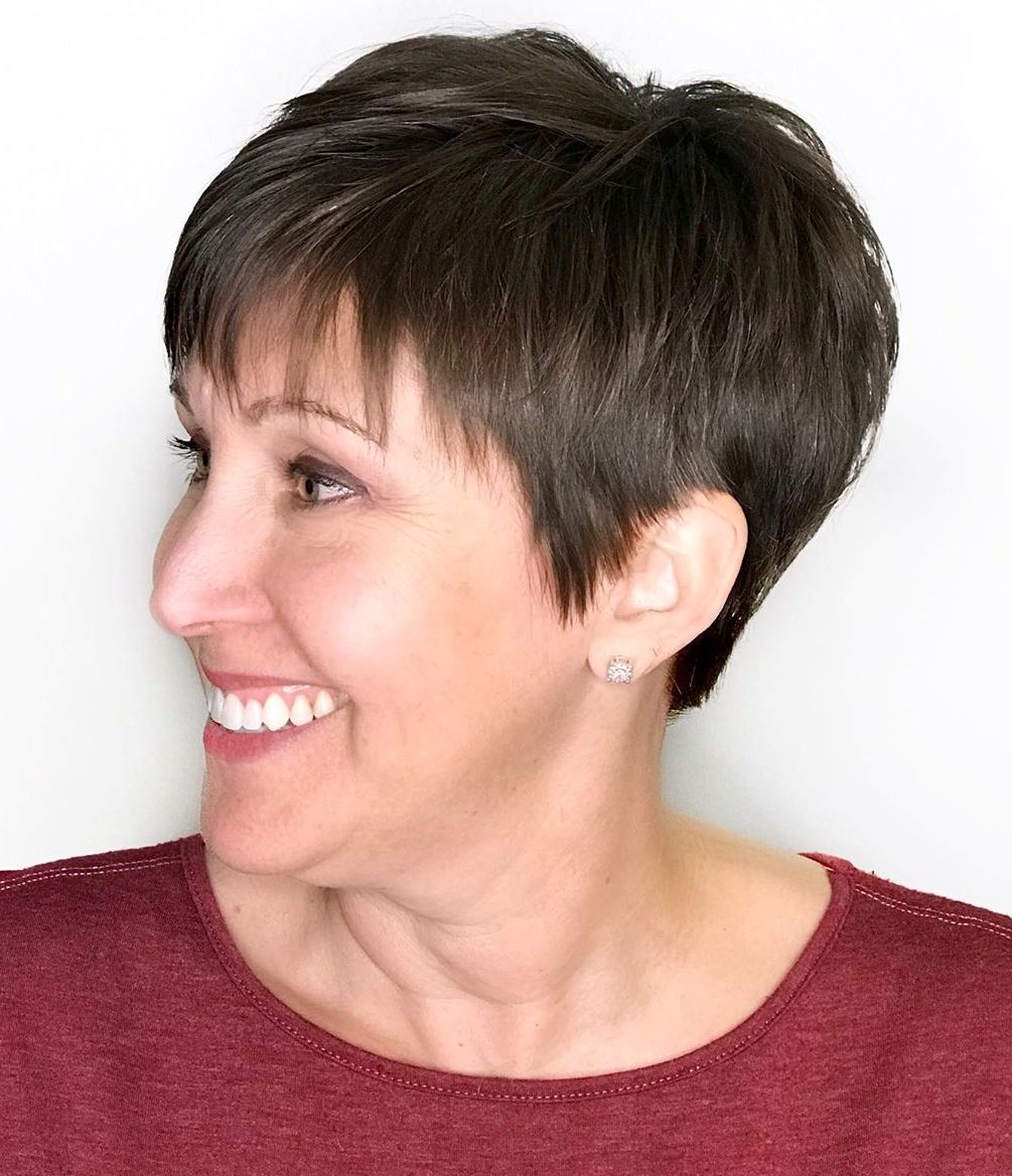 Female Short Brunette Pixie Haircut