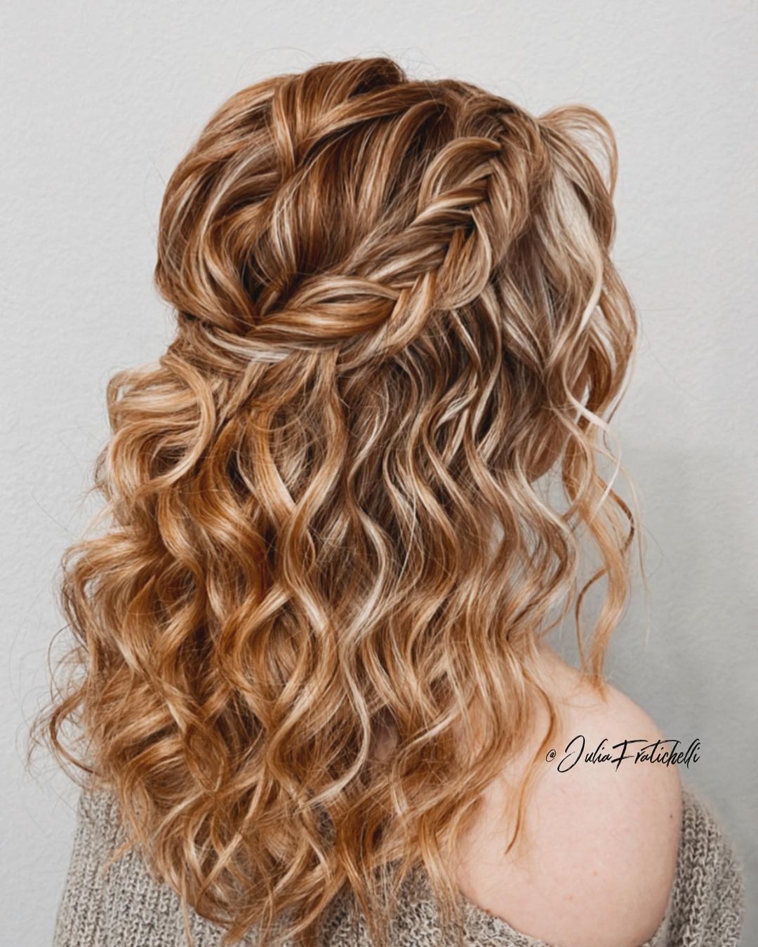 Braided Half-Up Wedding Hairstyle for Medium Hair