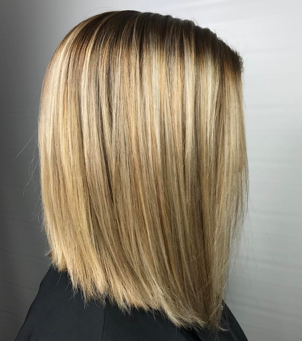Straight Razored Blonde Lob