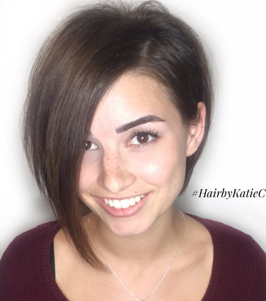 Short Bob with Long Angled Bangs