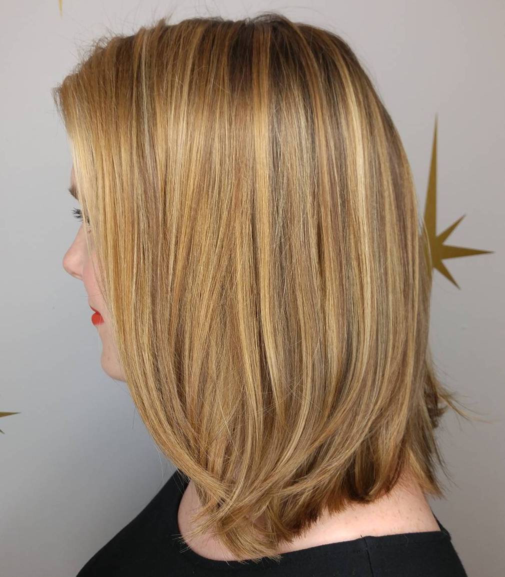 Golden Blonde Long Bob