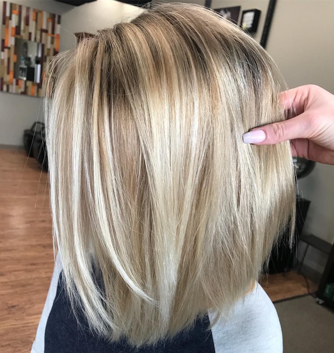 Blonde Razored Lob