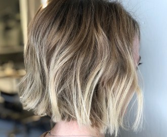 Light Brown Bob with Blonde Highlights