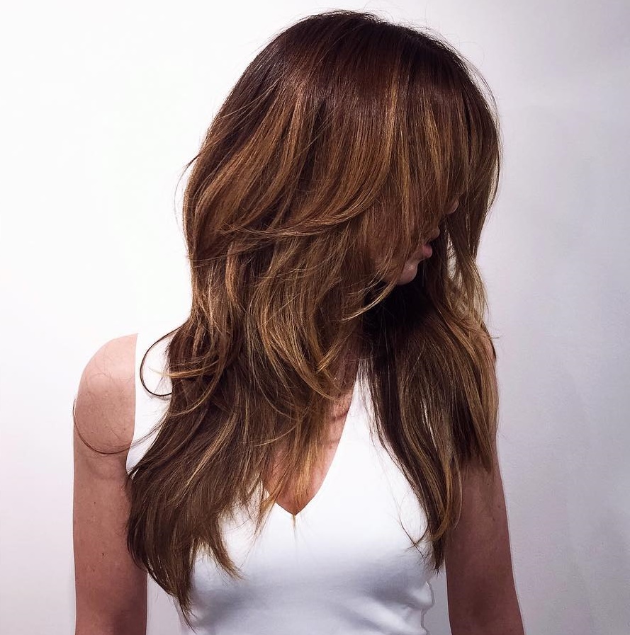 Long Chocolate Shag with Auburn Highlights