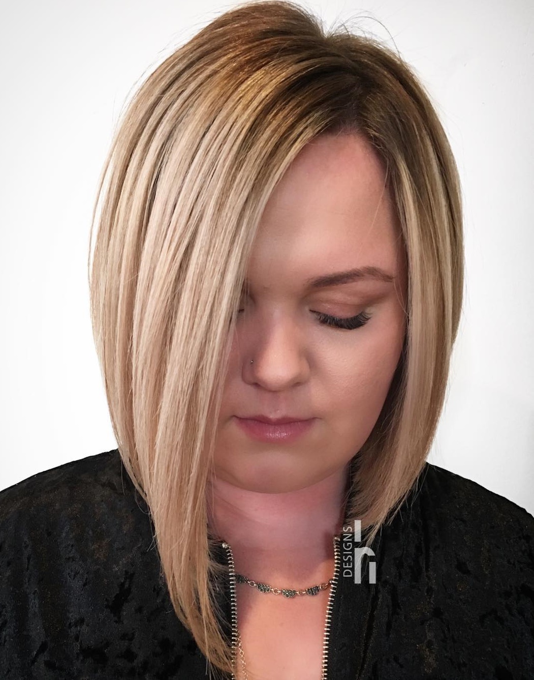 Cute Asymmetrical Peek-a-Boo Bob for Straight Hair