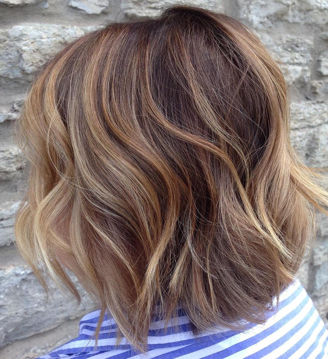 Warm Toned Long Shaggy Bob