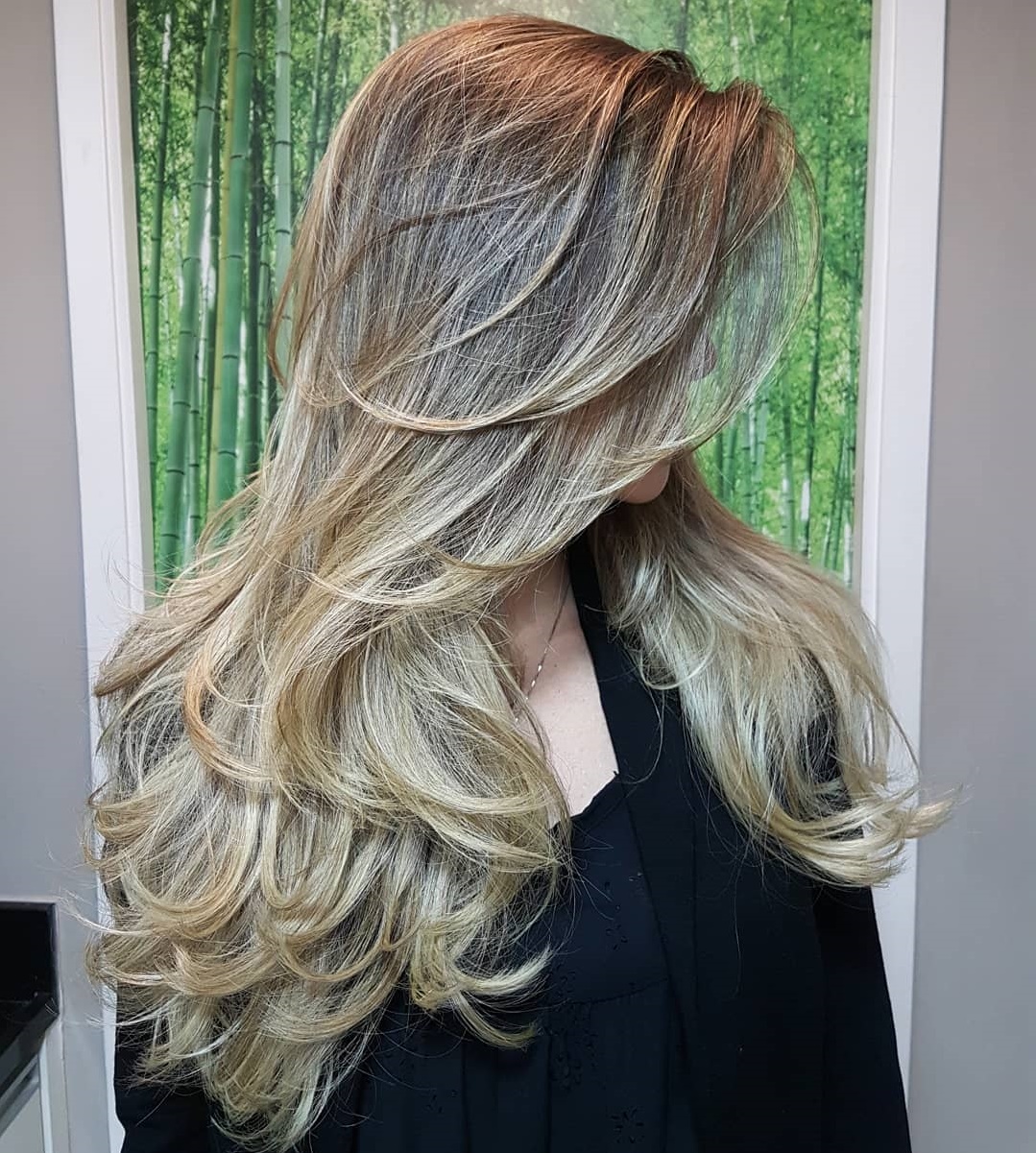 Long Blonde Balayage Hair with Layers