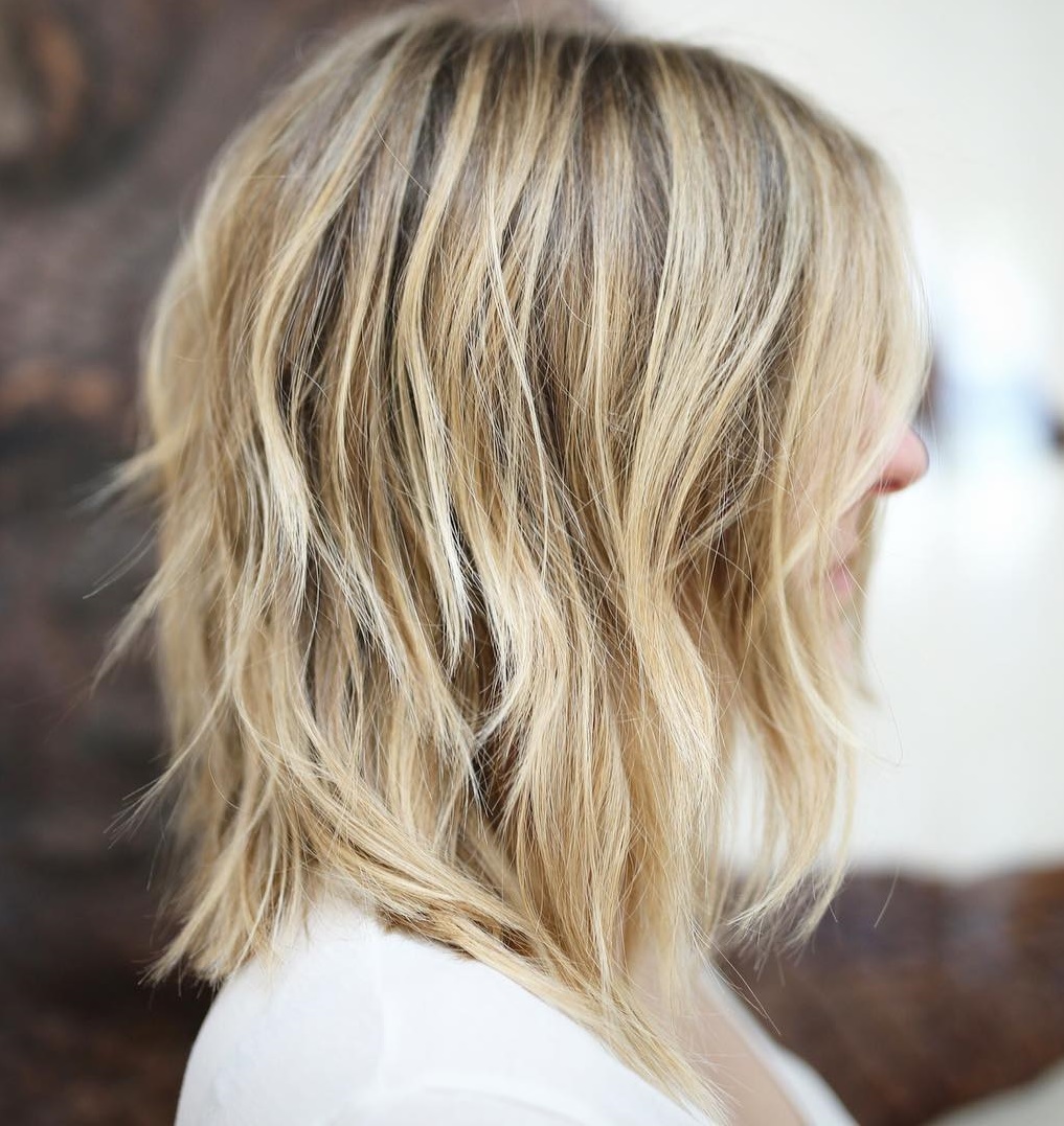 Shaggy Layered Blonde Bob