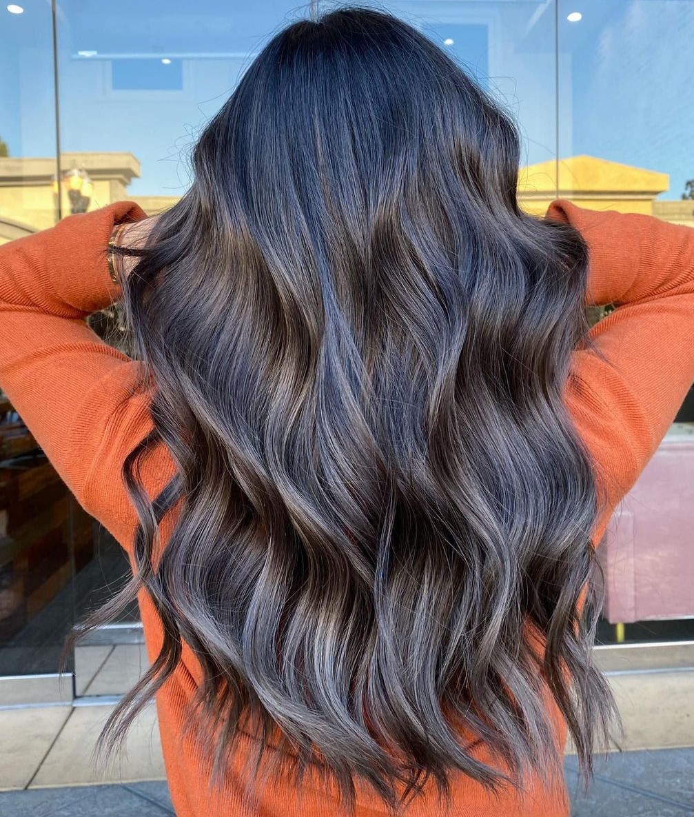 Brunette Hair with Ash Highlights