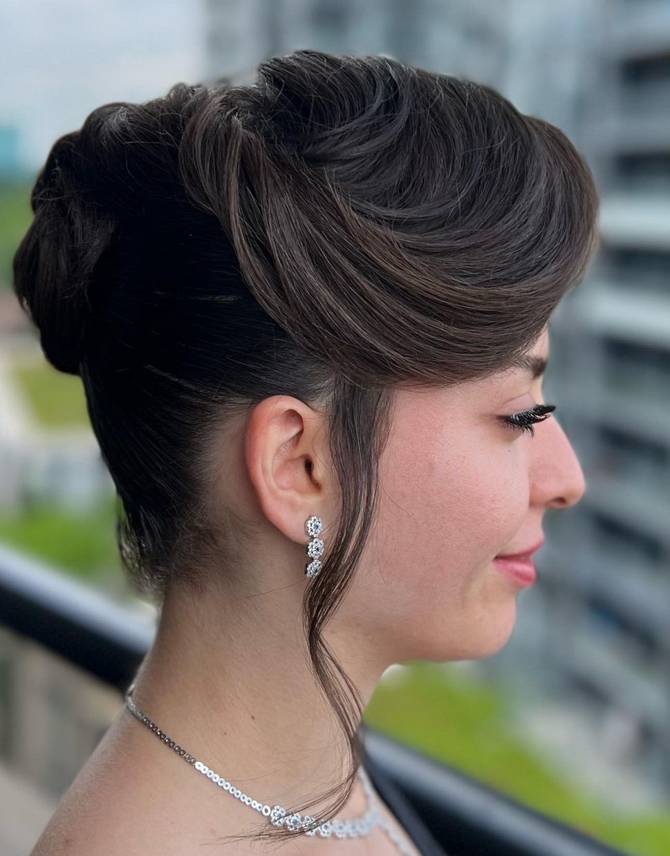 Vintage Asymmetrical Updo for Wedding