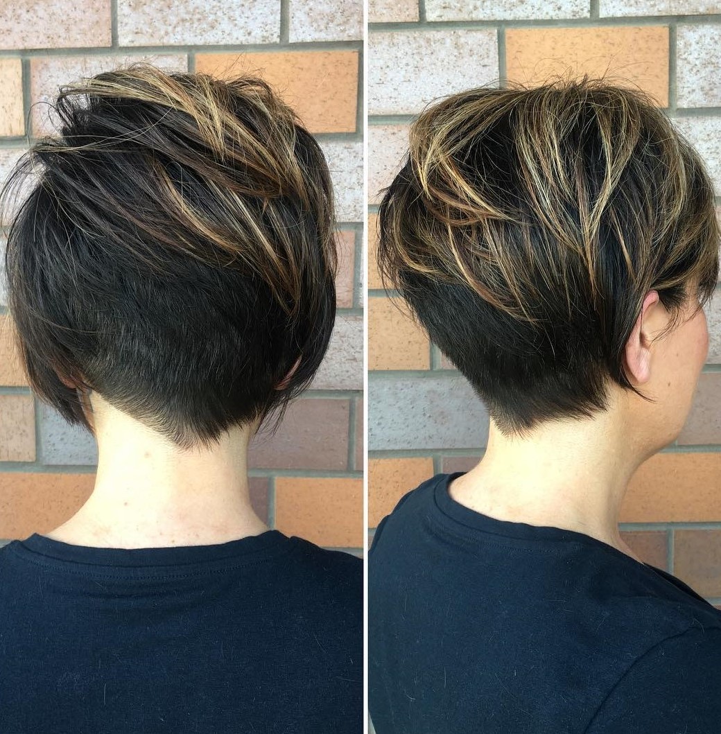 Pixie with V-Cut Nape Undercut and Highlights