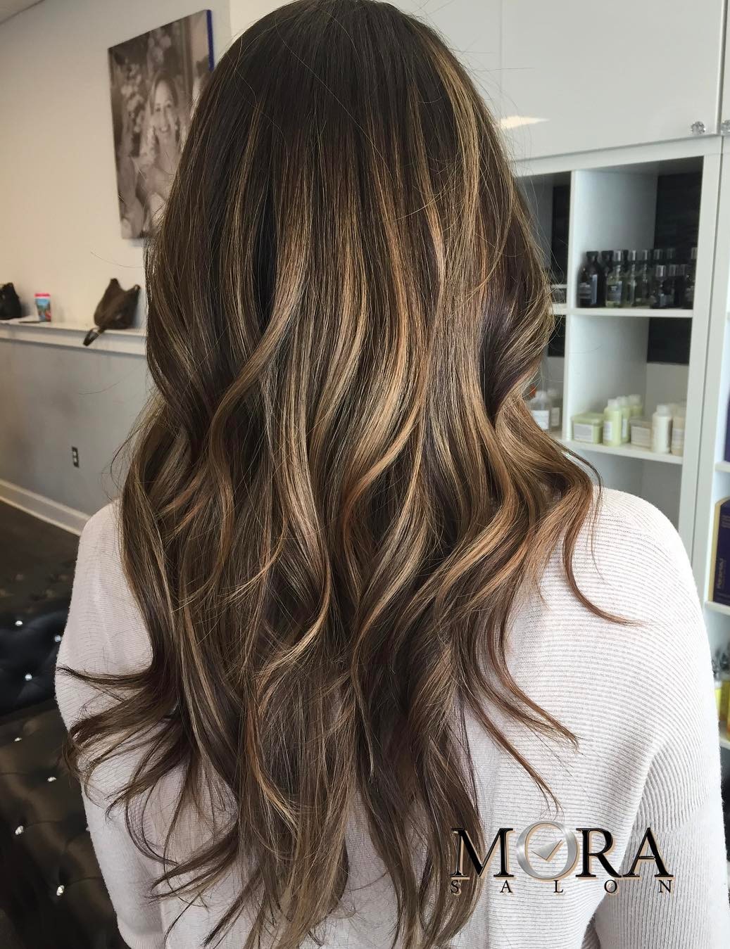 Brown Long Hair with Layers and Balayage