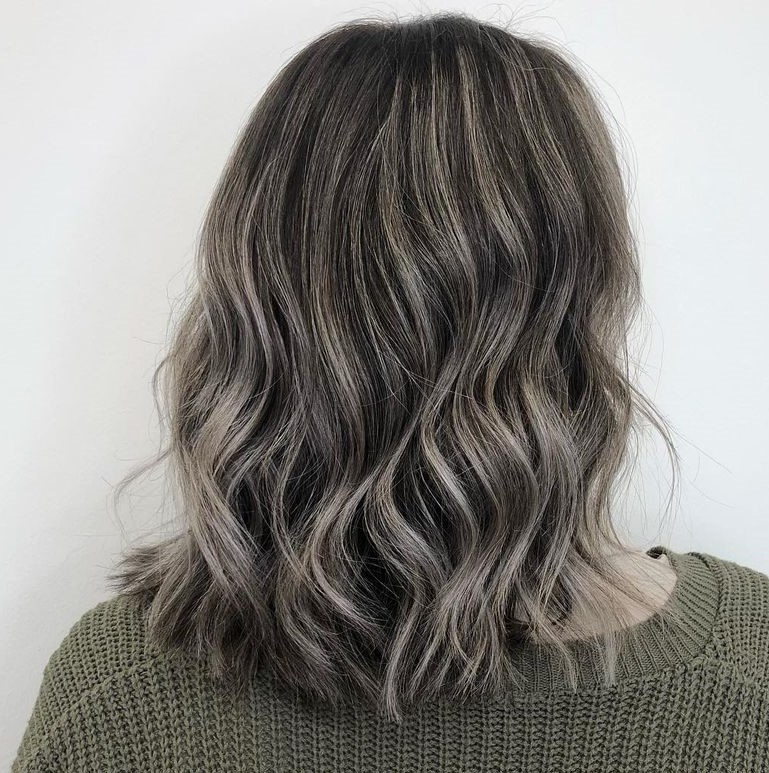 Mid-Length Hair with Gray Highlights