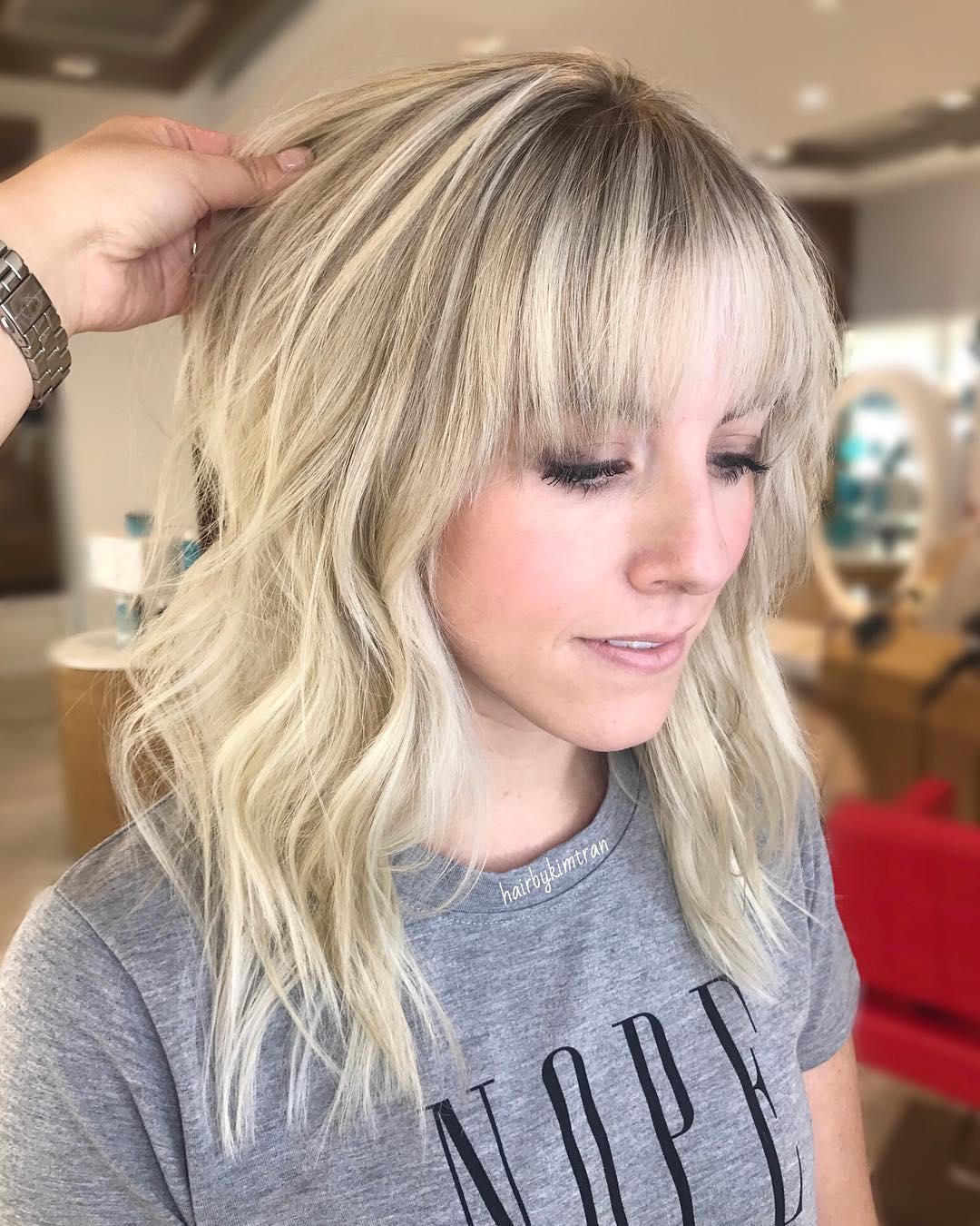 Layered Hair with Choppy Fringe
