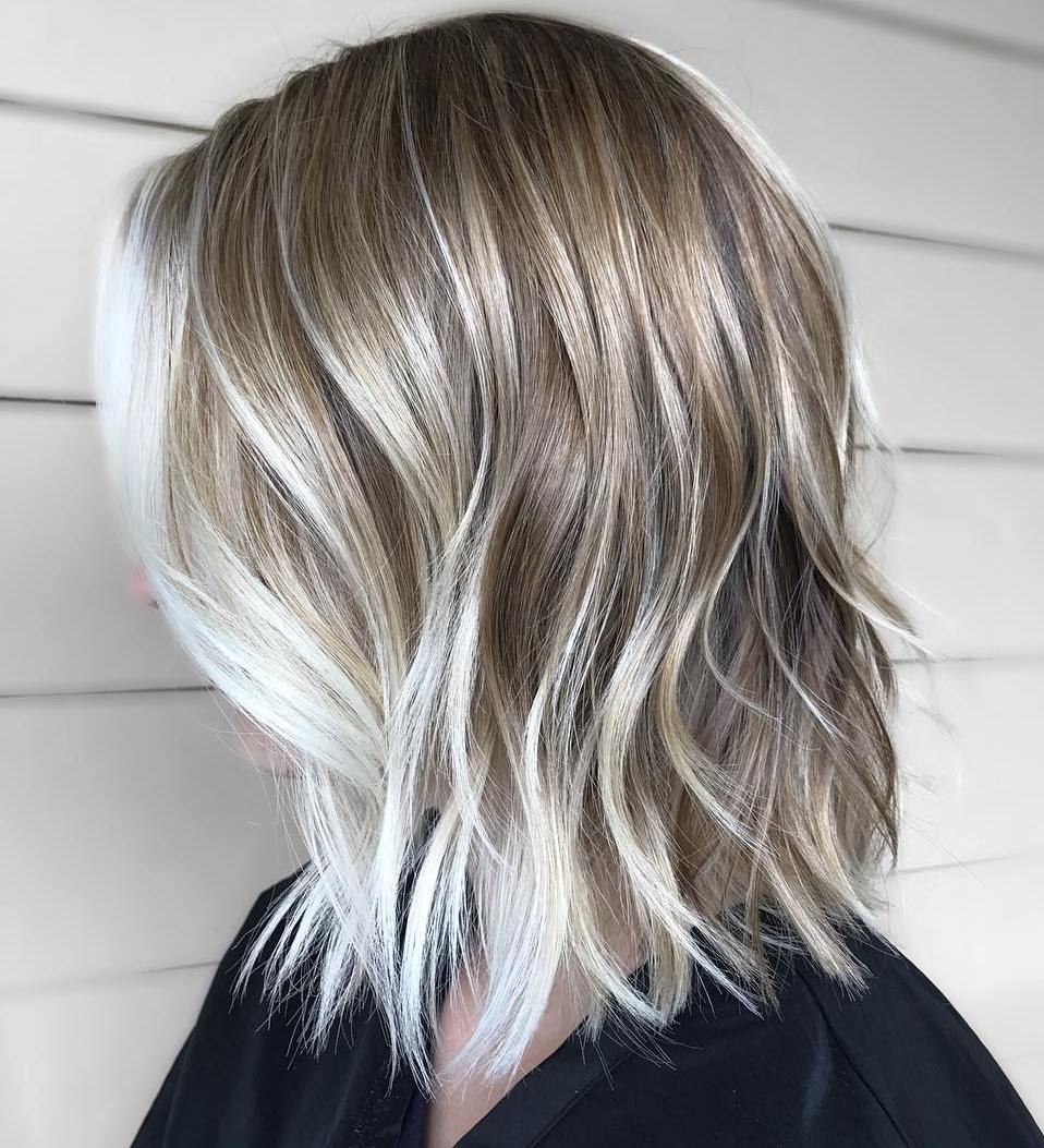 Dark Blonde shag with White Highlights