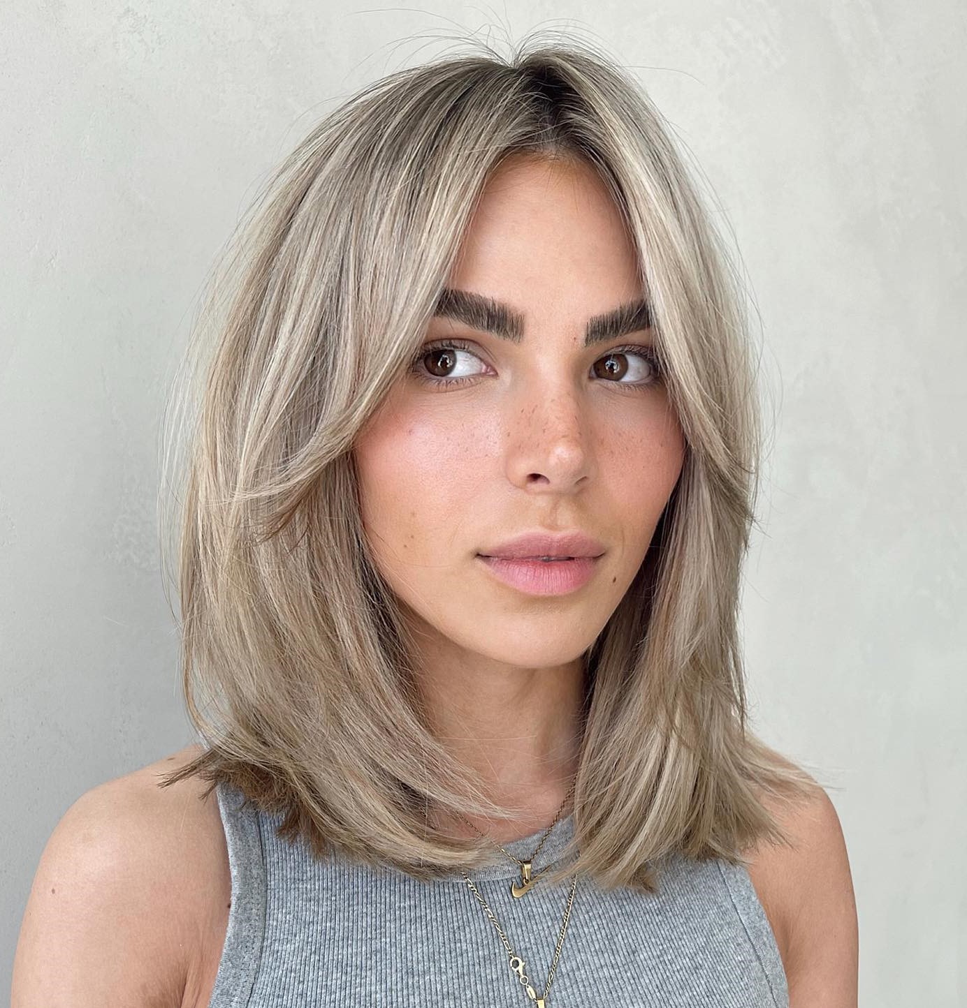 Choppy Long Bob with Curtain Bangs