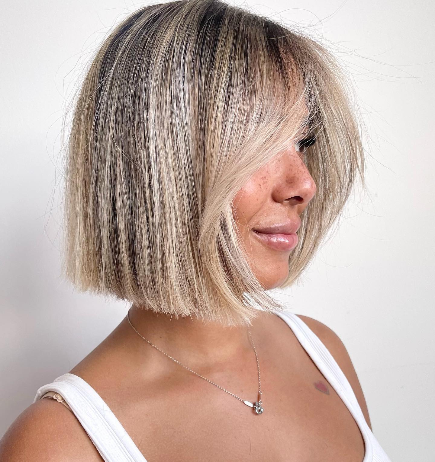 Blunt Blonde Balayage Bob Hairstyle