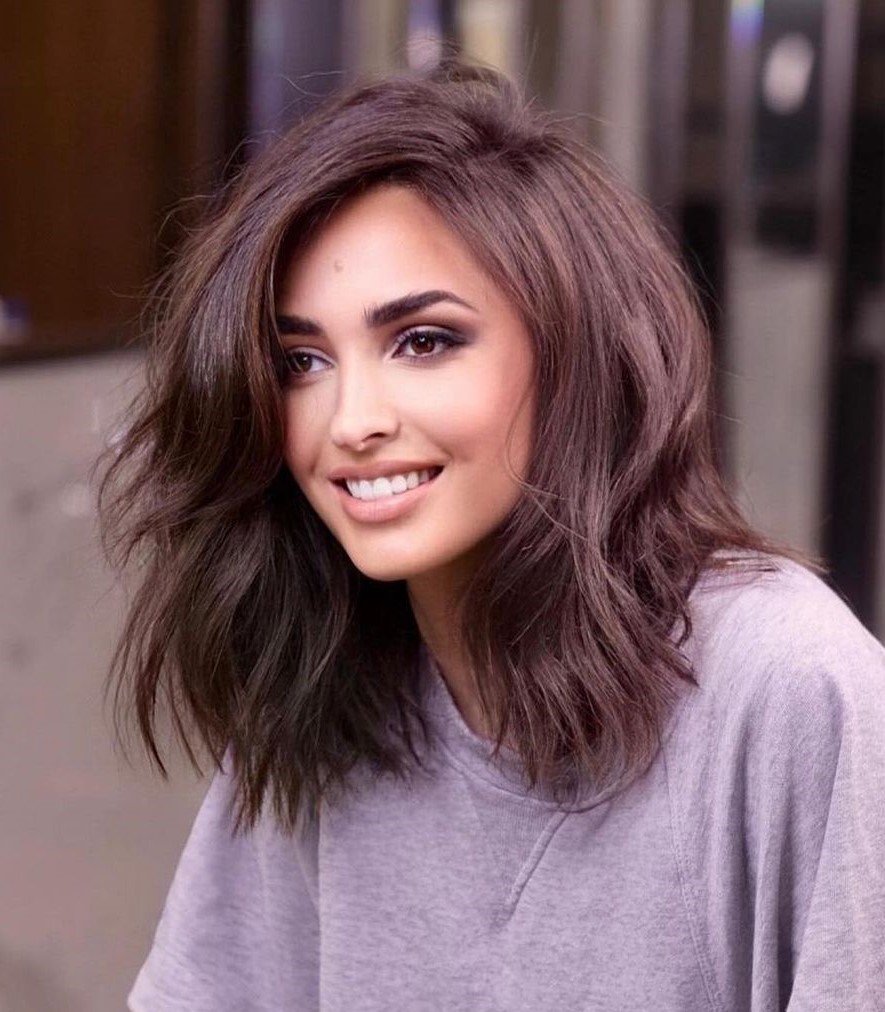 Medium Thick Hair with Side Bangs