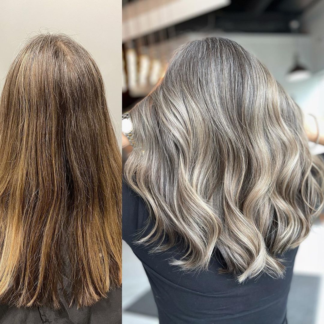 Gray Hair with Blonde Highlights