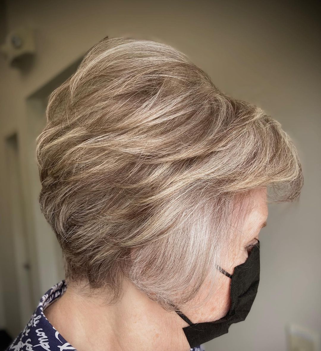Gray Hair Blending with Caramel Lowlights