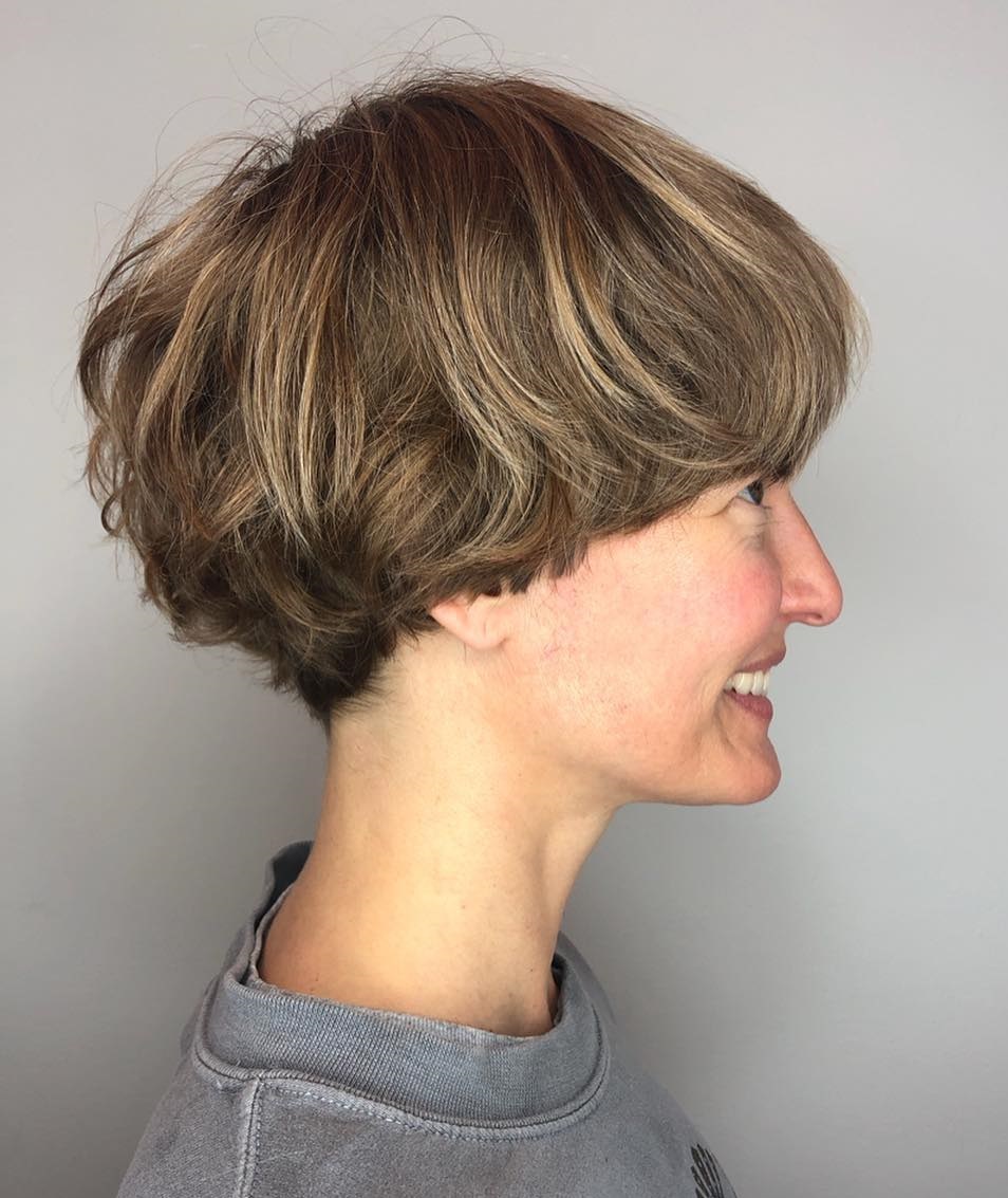 Elongated Layered Bowl Cut