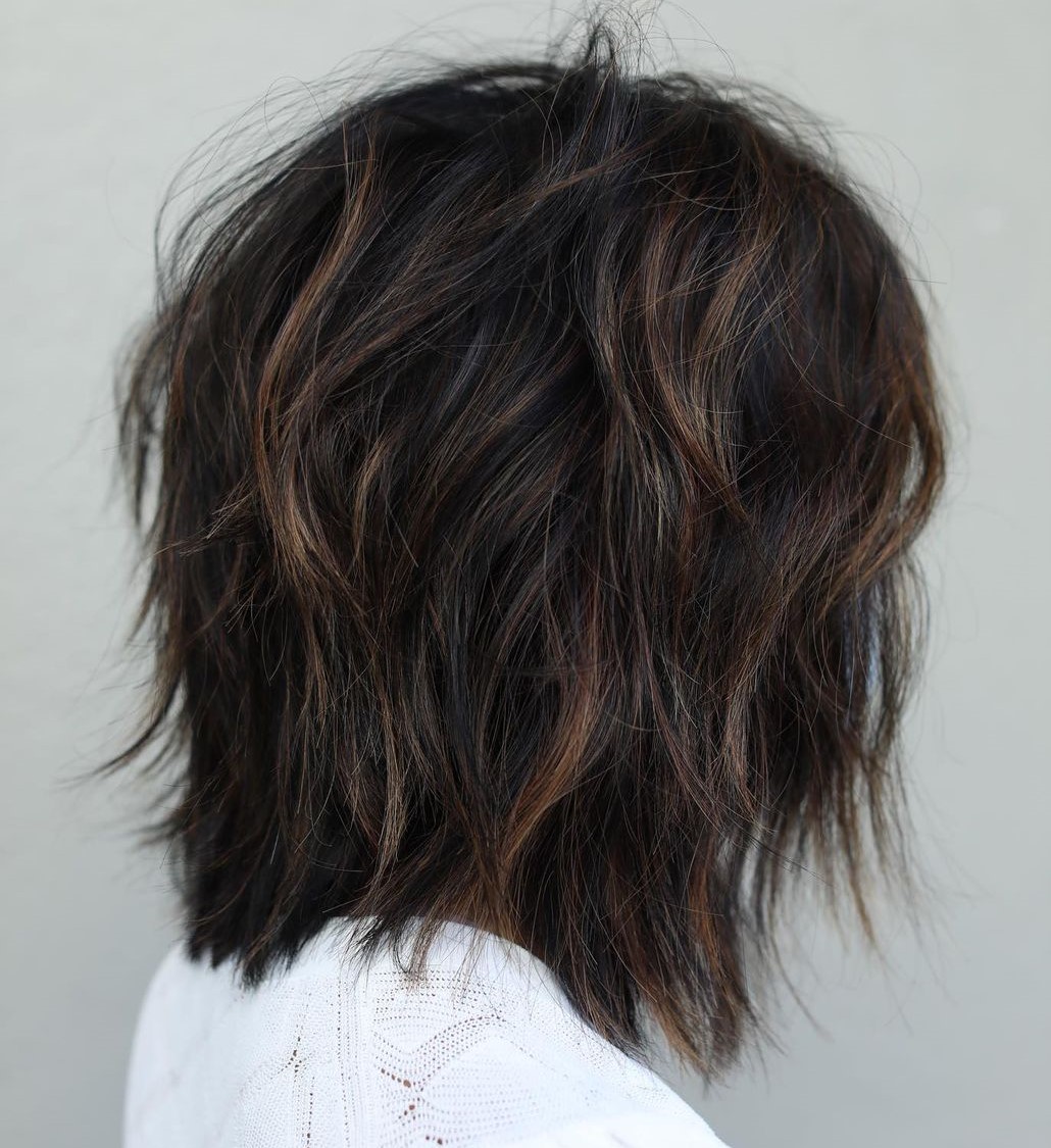 Hairstyle with Shaggy Layers for Thick Hair