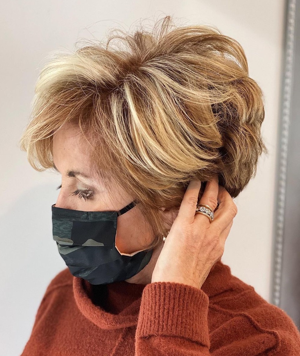 Layered Pixie Cut for Older Women