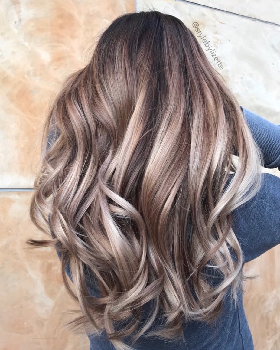 Mushroom Brown Blonde Hair with White Highlights