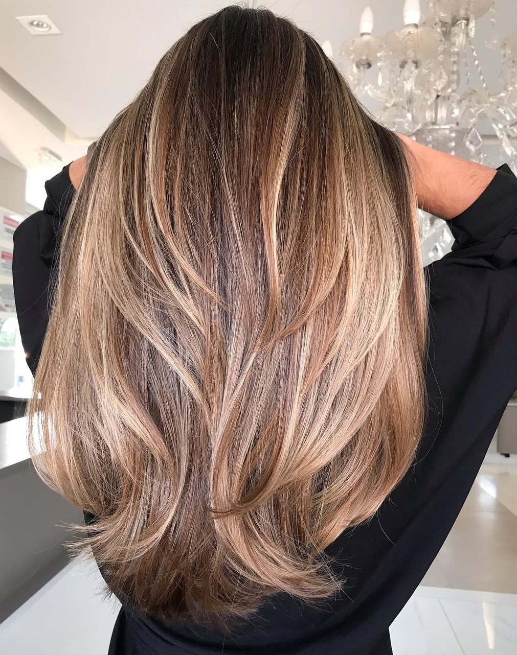 Honey Blonde Long Textured Hair